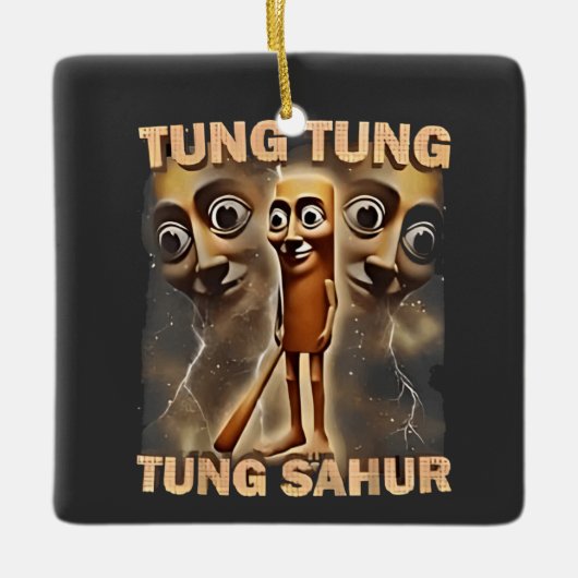 Tung tung sahur Brainrot Meme Keramisch Ornament (Voorkant)