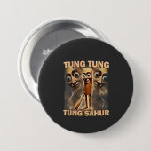 Tung tung sahur Brainrot Meme Ronde Button 7,6 Cm (Voorkant /achterkant)