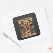 Tung tung sahur Brainrot Meme Vierkante Sticker (Envelop)