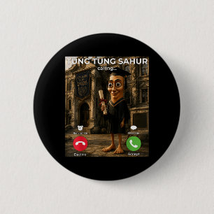 Tung Tung Sahur Calling Meme Afstuderen Afstuderen Ronde Button 5,7 Cm