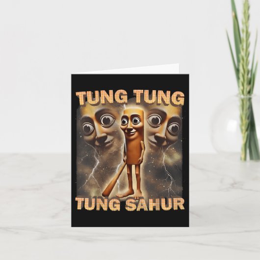 Tung Tung Sahur Funny Meme Brainrot Humor Gen Kaart (Voorkant)