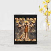 Tung Tung Sahur Funny Meme Brainrot Humor Gen Kaart (Gele Bloem)