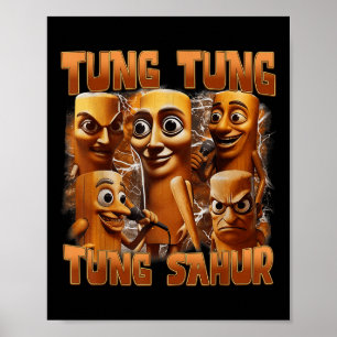 Tung Tung Sahur Grappig Italiaans Brainrot Meme B Poster