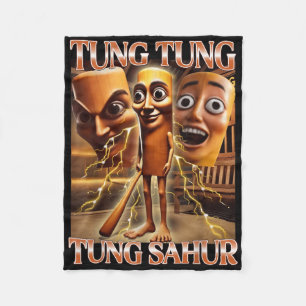 Tung Tung Sahur Italiaanse brainrot meme Fleece Deken
