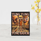 Tung Tung Sahur Italiaanse brainrot meme Kaart (Gele Bloem)