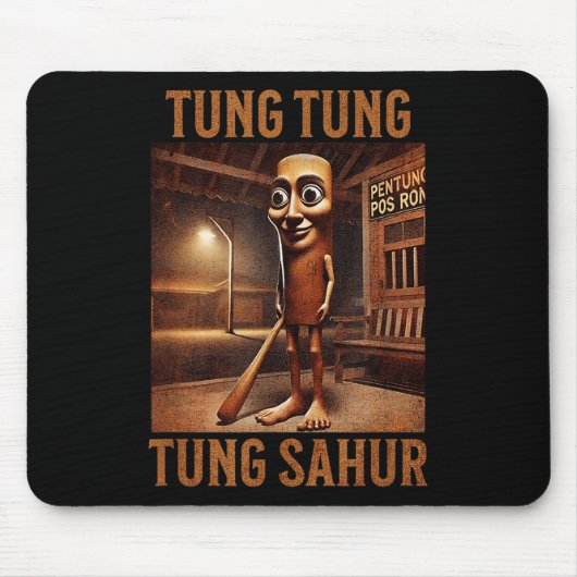 Tung Tung Sahur Italiaanse brainrot meme Muismat (Voorkant)