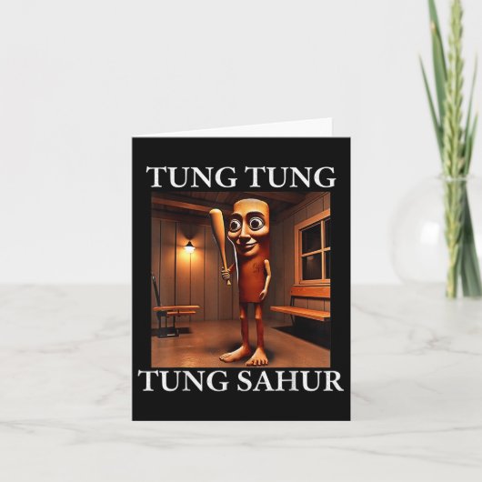 Tung Tung Sahur Italiaanse Hersenrot Meme Grappig Kaart (Voorkant)