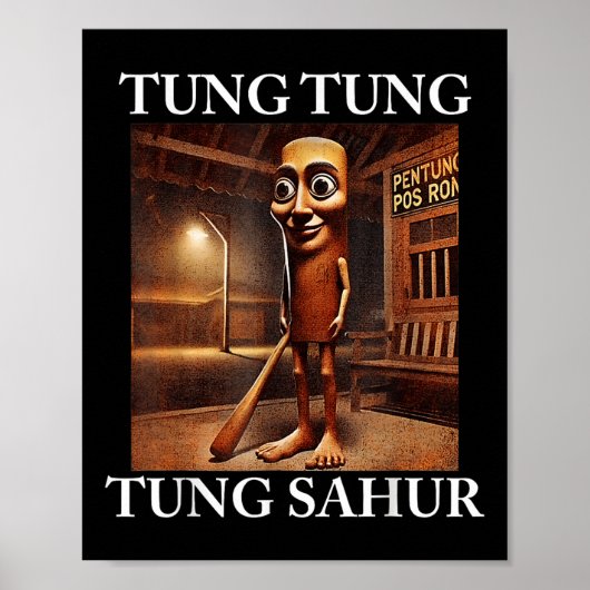 Tung Tung Sahur Italiaanse Hersenrot Meme Grappig Poster (Voorkant)