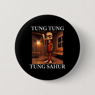 Tung Tung Sahur Italiaanse Hersenrot Meme Grappig Ronde Button 5,7 Cm