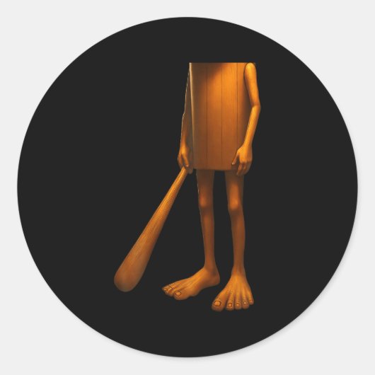 Tung Tung Sahur Italian Brainrot Halloween Co Ronde Sticker (Voorkant)