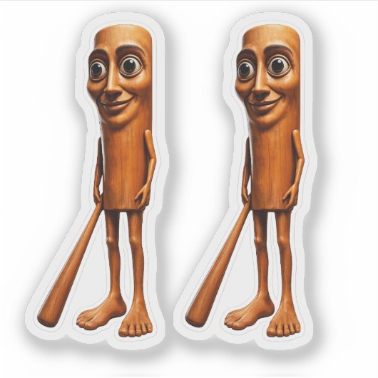 Tung Tung Sahur Meme Sticker (Voorkant)
