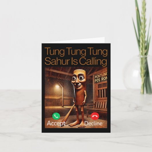Tung Tung Sahur roept grappig antwoord Kaart (Voorkant)