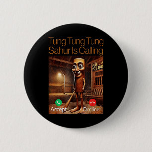 Tung Tung Sahur roept grappig antwoord Ronde Button 5,7 Cm