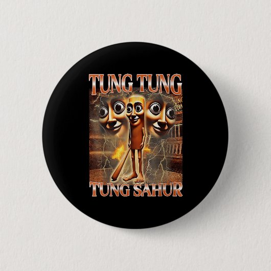 Tung Tung Sahur Ronde Button 5,7 Cm (Voorkant)