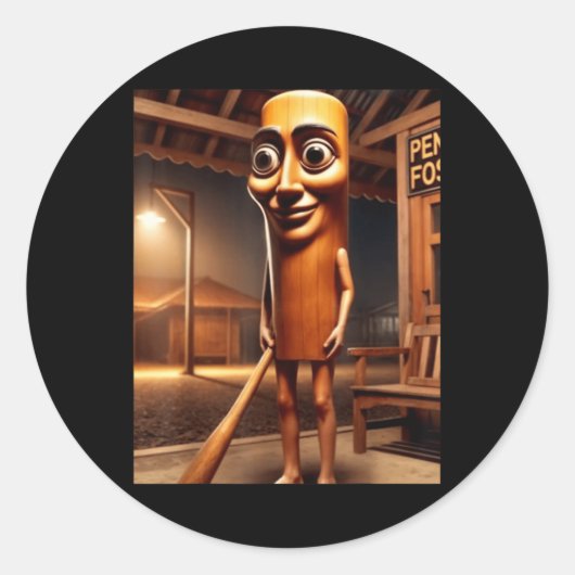 Tung Tung Sahur Ronde Sticker (Voorkant)