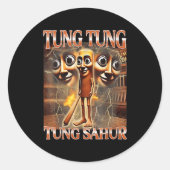 Tung Tung Sahur Ronde Sticker (Voorkant)