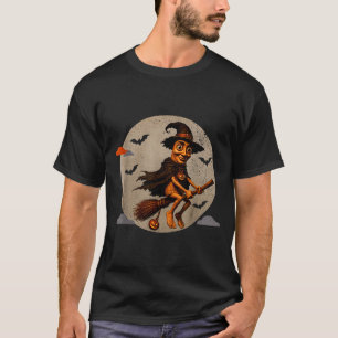 Tung Tung Sahur Vliegende Heks Kostuum Halloween T-shirt