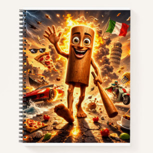 tung tung tung Houten Meme Karakter2 Spiraal Noteb Notitieboek