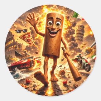 tung tung tung Houten Meme Karakter2 Sticker