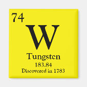 Tungsten Periodieke Tabel Magneet (Voorkant)