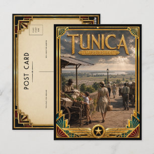 Tunica Mississippi Vintage Art Deco Gouden Tijdper Briefkaart