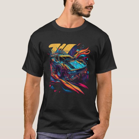 Tuning car from the 90s Pace Car racing car T-shirt (Voorkant)