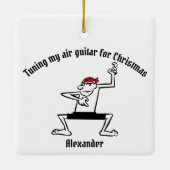 Tuning My Air Guitar voor Kerstmis Keramisch Ornament (Achterkant)
