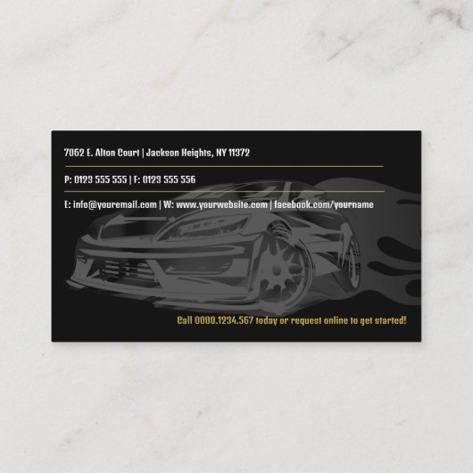 Tuning Service | Beste workshop Visitekaartje (Achterkant)