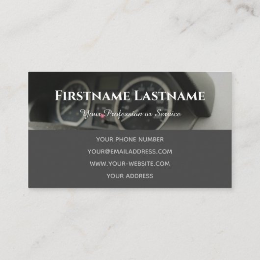 Tuningdeskundigen en monteurs, autoreparateurs visitekaartje (Achterkant)