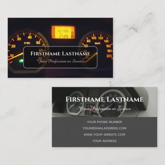 Tuningdeskundigen en monteurs, autoreparateurs visitekaartje (Voorkant / Achterkant)