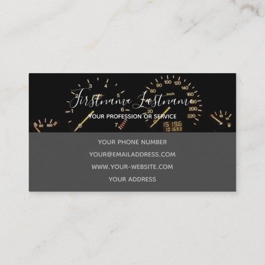 Tuningdeskundigen en monteurs, autoreparateurs visitekaartje (Achterkant)