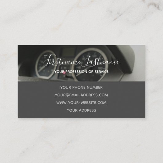 Tuningdeskundigen en monteurs, autoreparateurs visitekaartje (Achterkant)