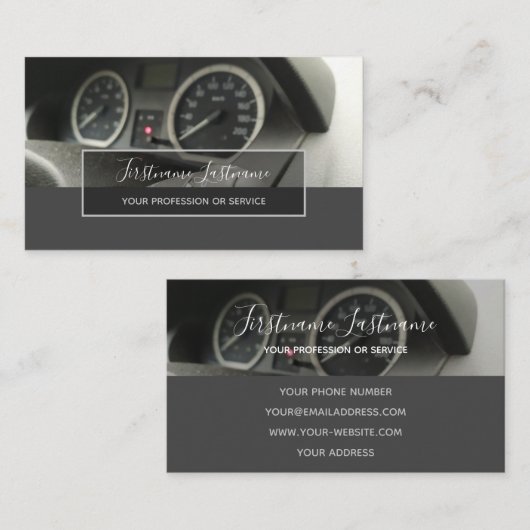 Tuningdeskundigen en monteurs, autoreparateurs visitekaartje (Voorkant / Achterkant)