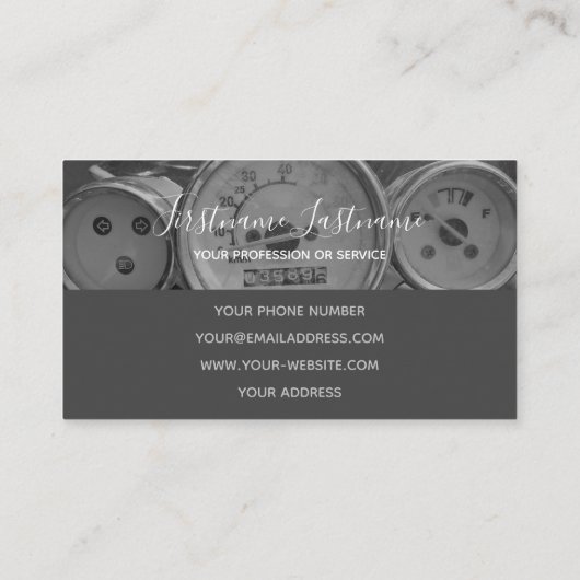 Tuningdeskundigen en monteurs reparatiewerkplaats visitekaartje (Achterkant)