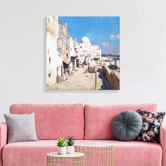 Tunis 1905 – Impressionist Travel Art from Tunisia Canvas Afdruk (Insitu (Woonkamer))