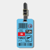 Tunis airport travel tag bagagelabel (Voorkant verticaal)