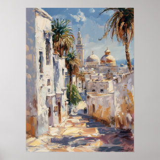 Tunis – Impressionistische Reiseposter uit Tunis Poster
