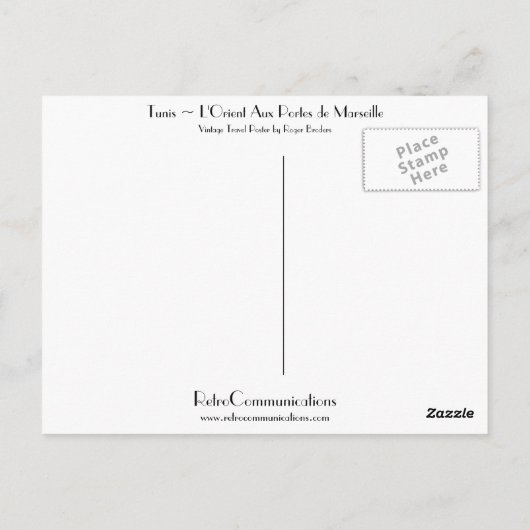 Tunis ~ L'Orient Aux Portes de Marseille Briefkaart (Achterkant)