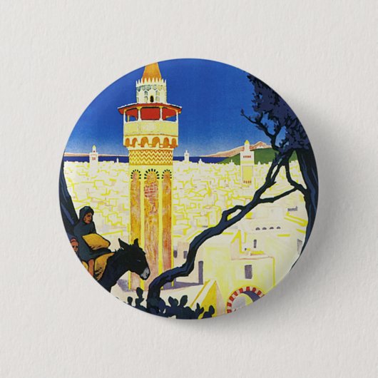 Tunis ~ L'Orient Aux Portes de Marseille Ronde Button 5,7 Cm (Voorkant)