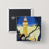 Tunis ~ L'Orient Aux Portes de Marseille Vierkante Button 5,1 Cm (Voorkant /achterkant)
