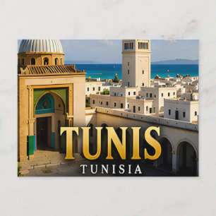 Tunis Medina en mediterrane elegantie Briefkaart
