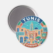 Tunis Medina Tunesië Magneet (Voorkant / Achterkant)