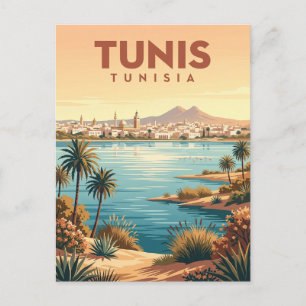 Tunis meer Tunesië Briefkaart
