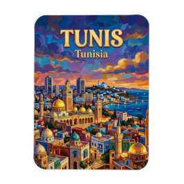 Tunis Silhouette Tunesië Magneet
