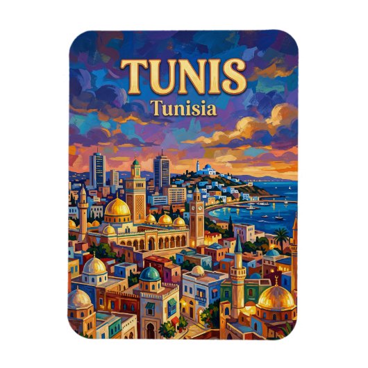 Tunis Silhouette Tunesië Magneet (Verticaal)