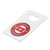 Tunis Tunesië Creditkaart Flessenopener (Voorkant Gekanteld)