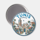 Tunis Tunesië Magneet (Voorkant / Achterkant)