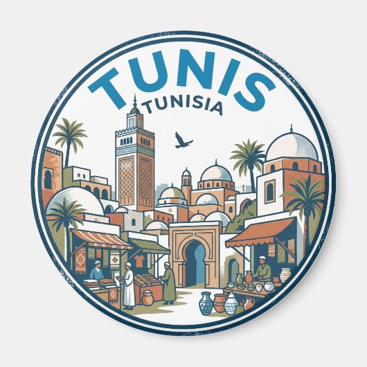 Tunis Tunesië Magneet (Voorkant)