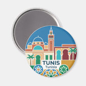 Tunis Tunesië Magneet (Voorkant / Achterkant)