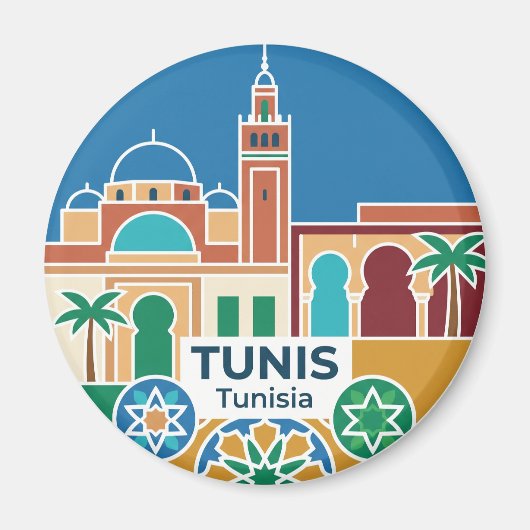 Tunis Tunesië Magneet (Voorkant)